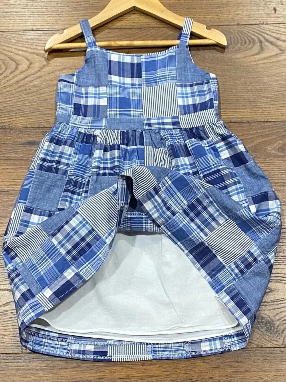 Gymboree Girls Sandy Shores Blue Patchwork Madras Sundress Size 5T